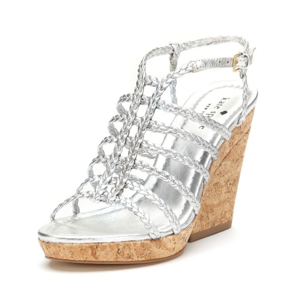 silver strappy wedge sandals